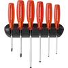 screwdriver set 6-pc slot PH in wall holder T45